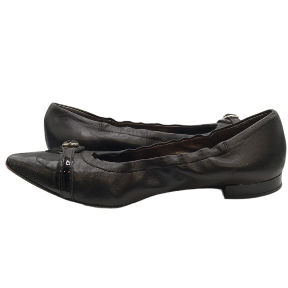 Attilio Giusti Leombruni AGL BLACK PATENT LEATHER Pointed-T Ballet Flats Size 38 - Picture 12 of 12
